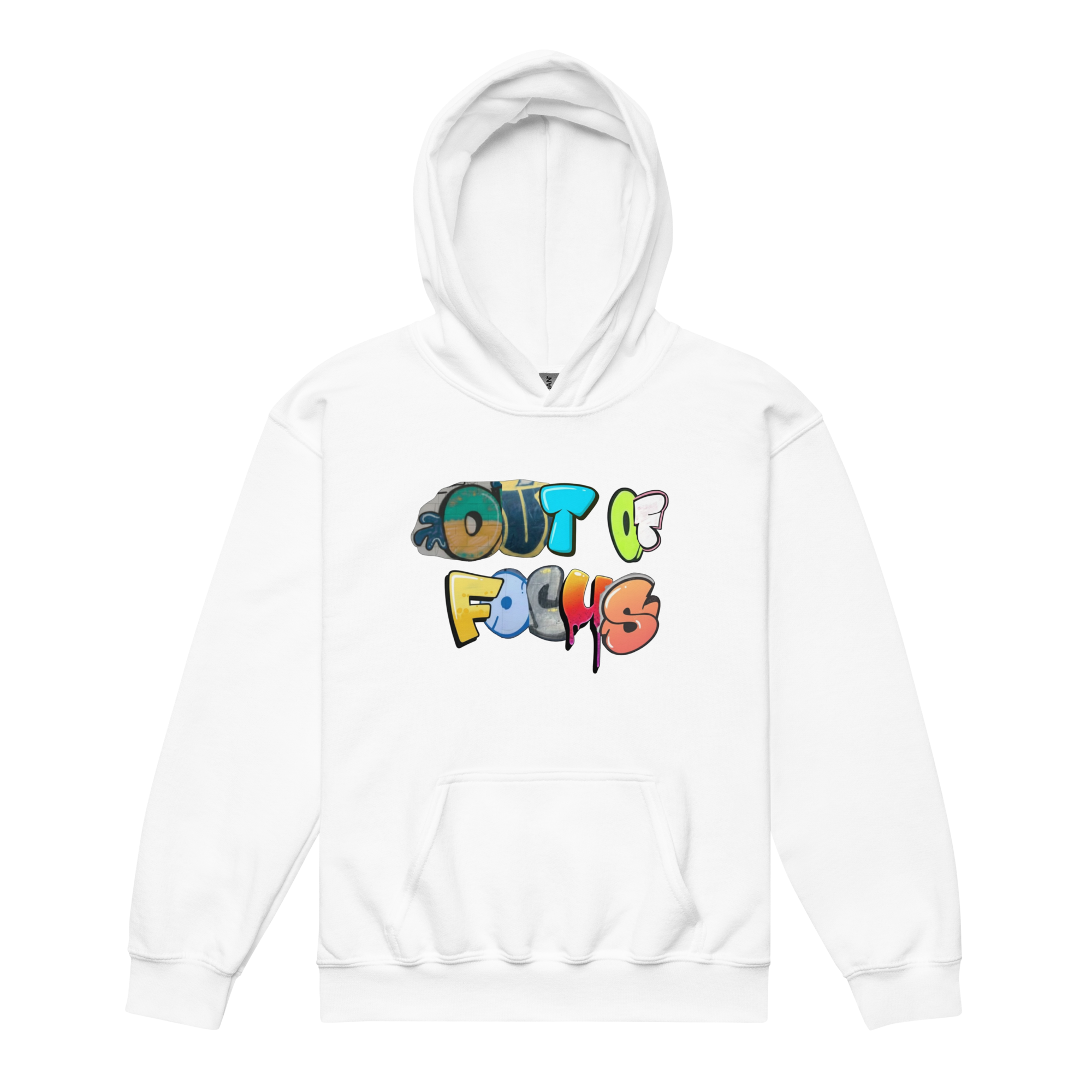 Youth white graffiti hoodie
