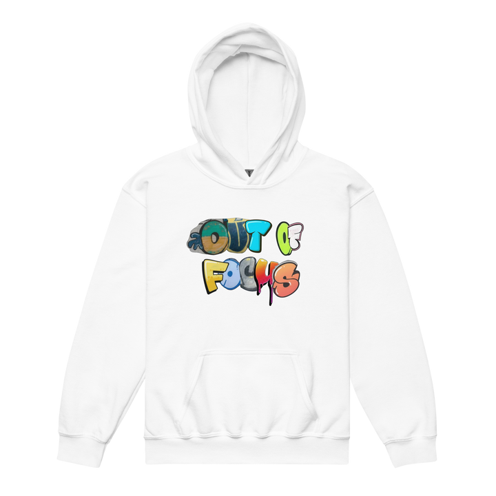 Youth white graffiti hoodie